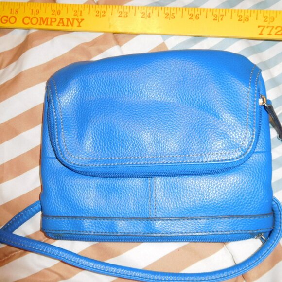 TIGNANELLO blue leather small crossbody purse PEBBLED LEATHER - Picture 12 of 15